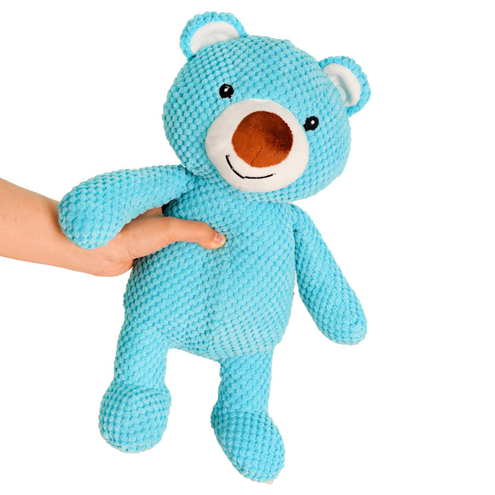 Pet Dog Cat Big Dog Voice Plush Blue Bear Dog Toy Cat Supplies Teddy Fadou Koki Golden Hair