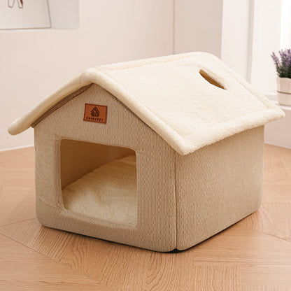Cross-Border Winter Cat Nest, Detachable and Washable, Warm and Thickened Enclosed House Nest, Suitable for Kittens and Small Dogs