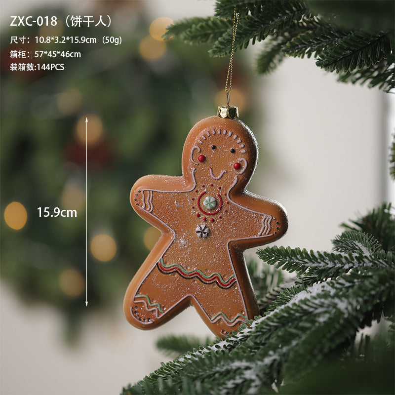Christmas decoration small pendant gingerbread man plate House crutch car pendant Christmas tree Christmas wreath pendant