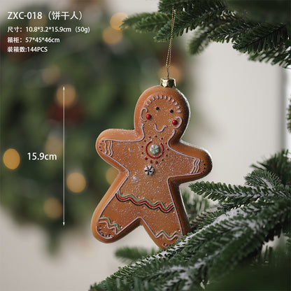 Christmas decoration small pendant gingerbread man plate House crutch car pendant Christmas tree Christmas wreath pendant