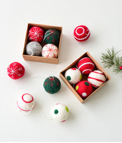Nuchi Cross-Border Christmas Decorations Wool Felt Christmas Balls Snowflake Christmas Balls Christmas Tree Decoration Balls Hanging