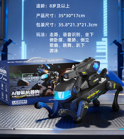 Remote Control Ai Smart Toy Robot Dog Children's Water Bomb Mechanical Dog Toy Companion Interactive Programming Birthday Gift