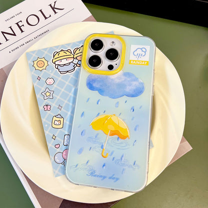 Rainy Day Large Hole Imd Suitable for Apple 17 Mobile Phone Case Iphone16Promax Girl Cute Mobile Phone Case