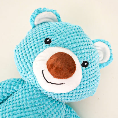 Pet Dog Cat Big Dog Voice Plush Blue Bear Dog Toy Cat Supplies Teddy Fadou Koki Golden Hair