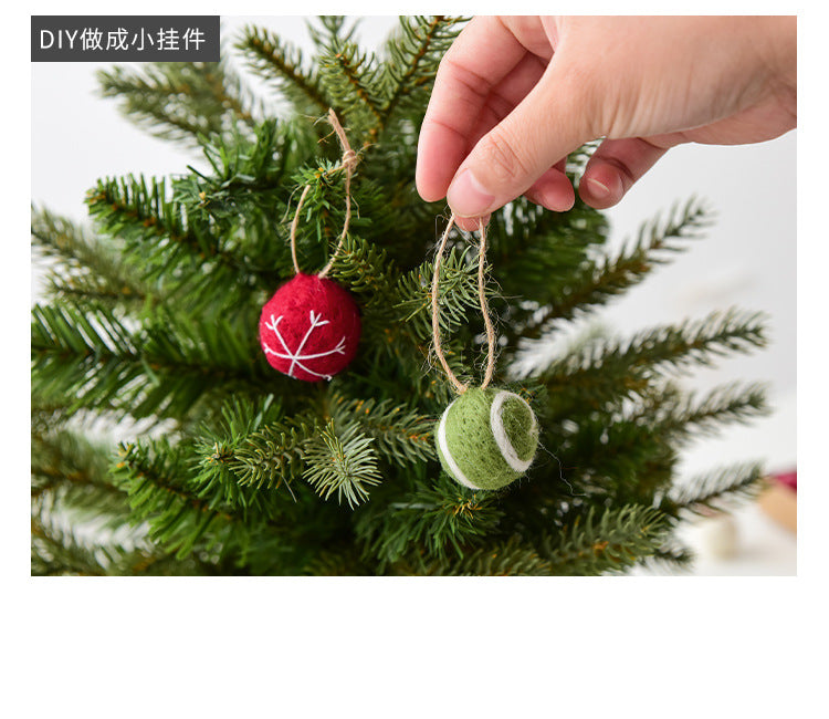 NUCHI Cross Border Christmas Decorations Wool Felt 24 Pieces suit Christmas Ball Christmas Scene Decorations Pendant