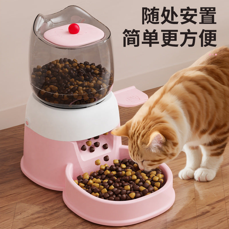 Automatic Pet Feeder for Cats and Dogs, Large-Capacity Foot-Operated Food Dispenser, Pet Push-Type Feeder, Pet Bowl