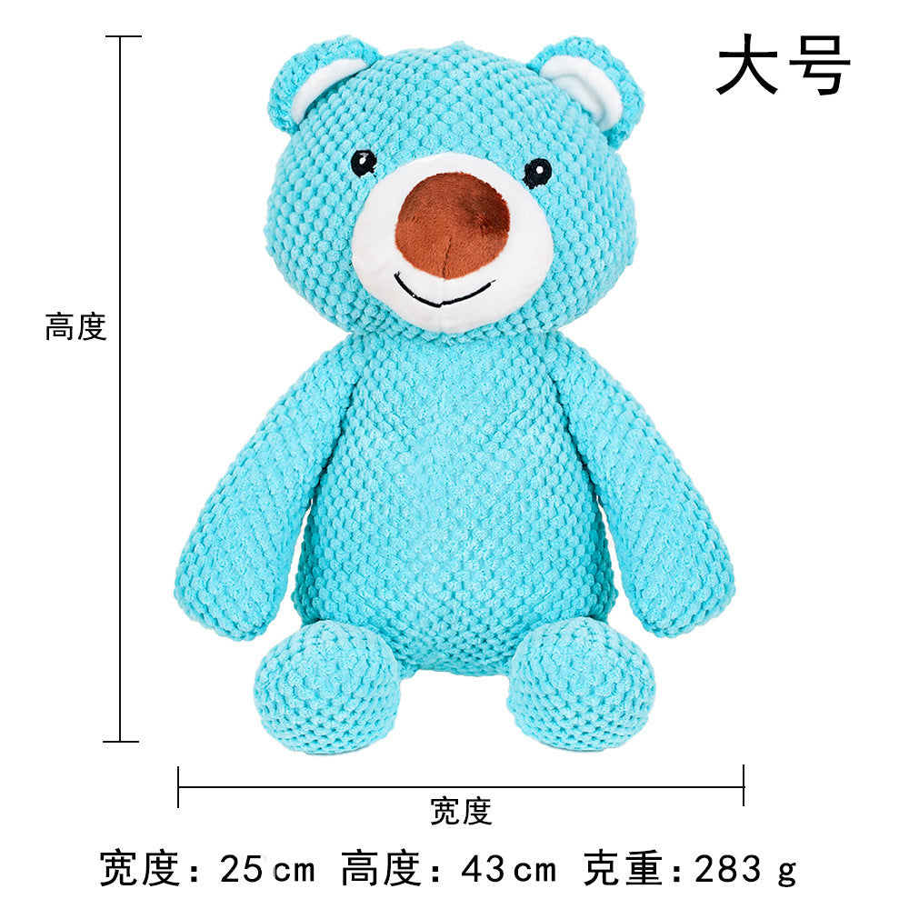 Pet Dog Cat Big Dog Voice Plush Blue Bear Dog Toy Cat Supplies Teddy Fadou Koki Golden Hair