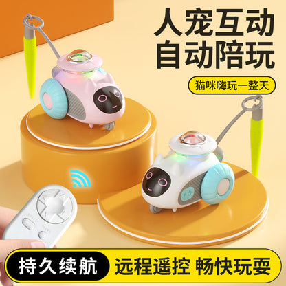 Pet Gravity Smart Racing Car Remote Control Electric Cat Toy Self-Entertaining Mouse Feather Teaser Cat Toy