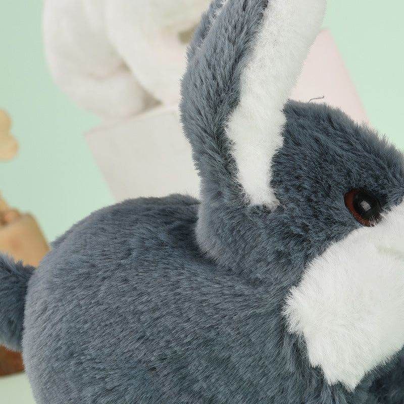 1 Electric Stuffed Rabbit Simulation Pet Can Walk, Bark, Moving Mouth and Shaking Ears Big Cute Rabbit Pet Toy
