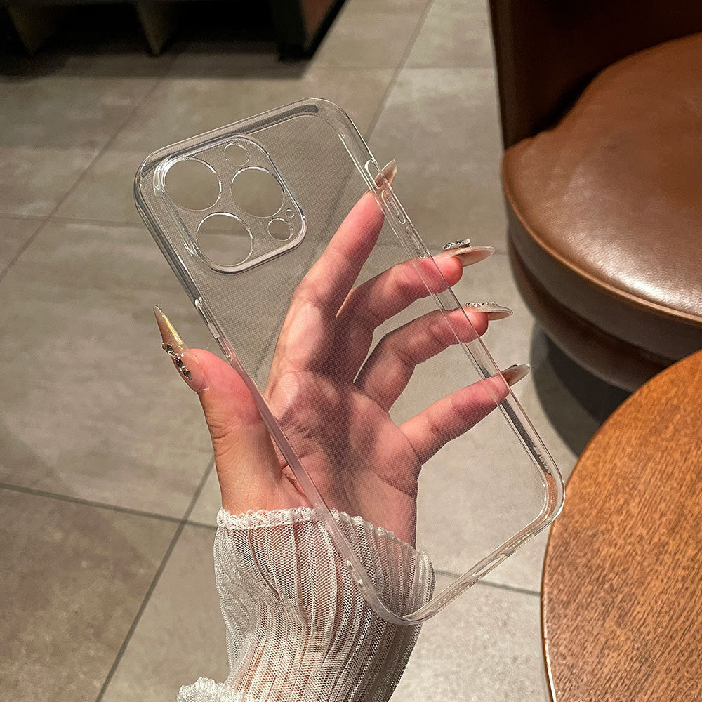 Highly Transparent Material Suitable for Apple 17Promax Transparent Mobile Phone Case Iphone16 Fine Hole Anti-Fall Protective Cover 15