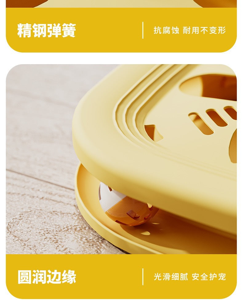 Cat Toy Interactive Play Tray Self-Entertainment Boredom-Relief Cat Toy Feather Bell Cat Teaser Stick Pet Educational Toy