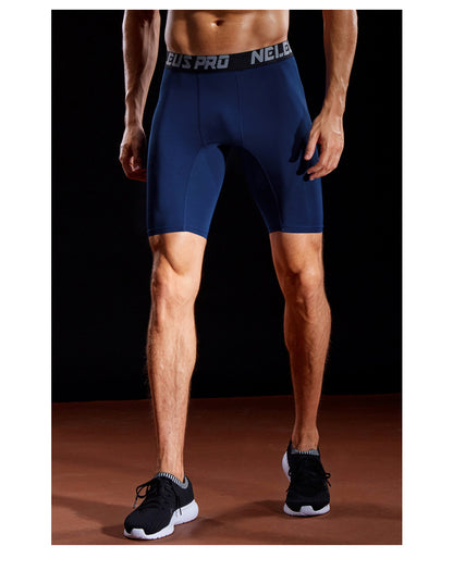 Sports Outdoor Yoga Pants Spring and Summer Fitness Running Marathon Base Shorts Quick-Drying Tight Compression Five-Point Shorts for Men