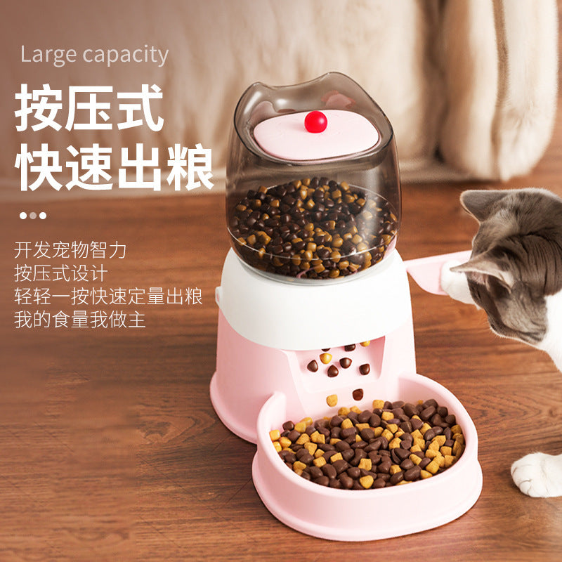 Automatic Pet Feeder for Cats and Dogs, Large-Capacity Foot-Operated Food Dispenser, Pet Push-Type Feeder, Pet Bowl