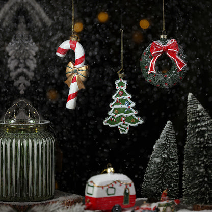 Christmas decoration small pendant gingerbread man plate House crutch car pendant Christmas tree Christmas wreath pendant