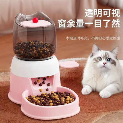 Automatic Pet Feeder for Cats and Dogs, Large-Capacity Foot-Operated Food Dispenser, Pet Push-Type Feeder, Pet Bowl