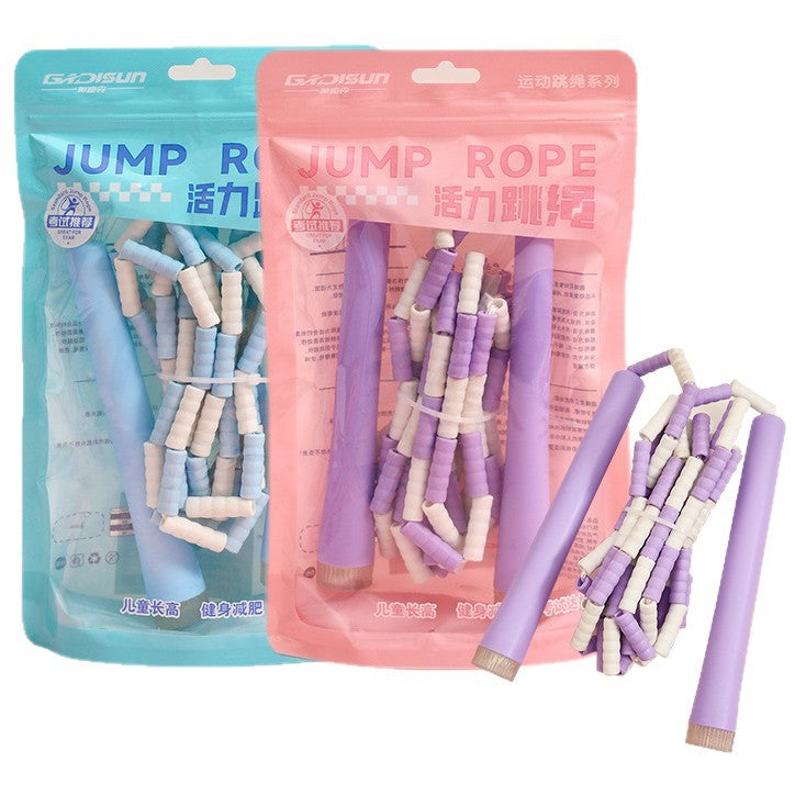 Children's Bamboo Skipping Rope Soft Beads Kindergarten Beginners Knot-Free Adjustable Skipping Rope High-Value Sports Goods Wholesale