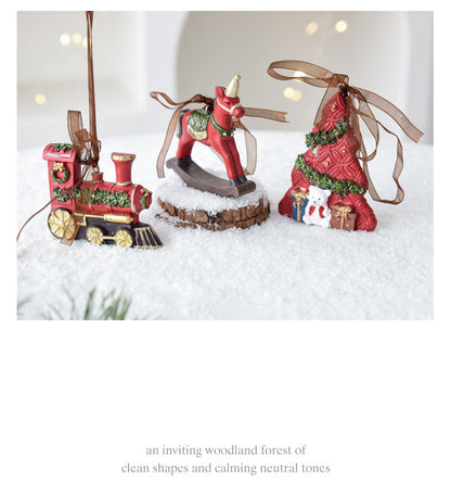 Nuchi Cross-Border Retro Resin Christmas Tree Ornaments Christmas Decoration Wreath Hanging Decorations Christmas Decoration Gifts
