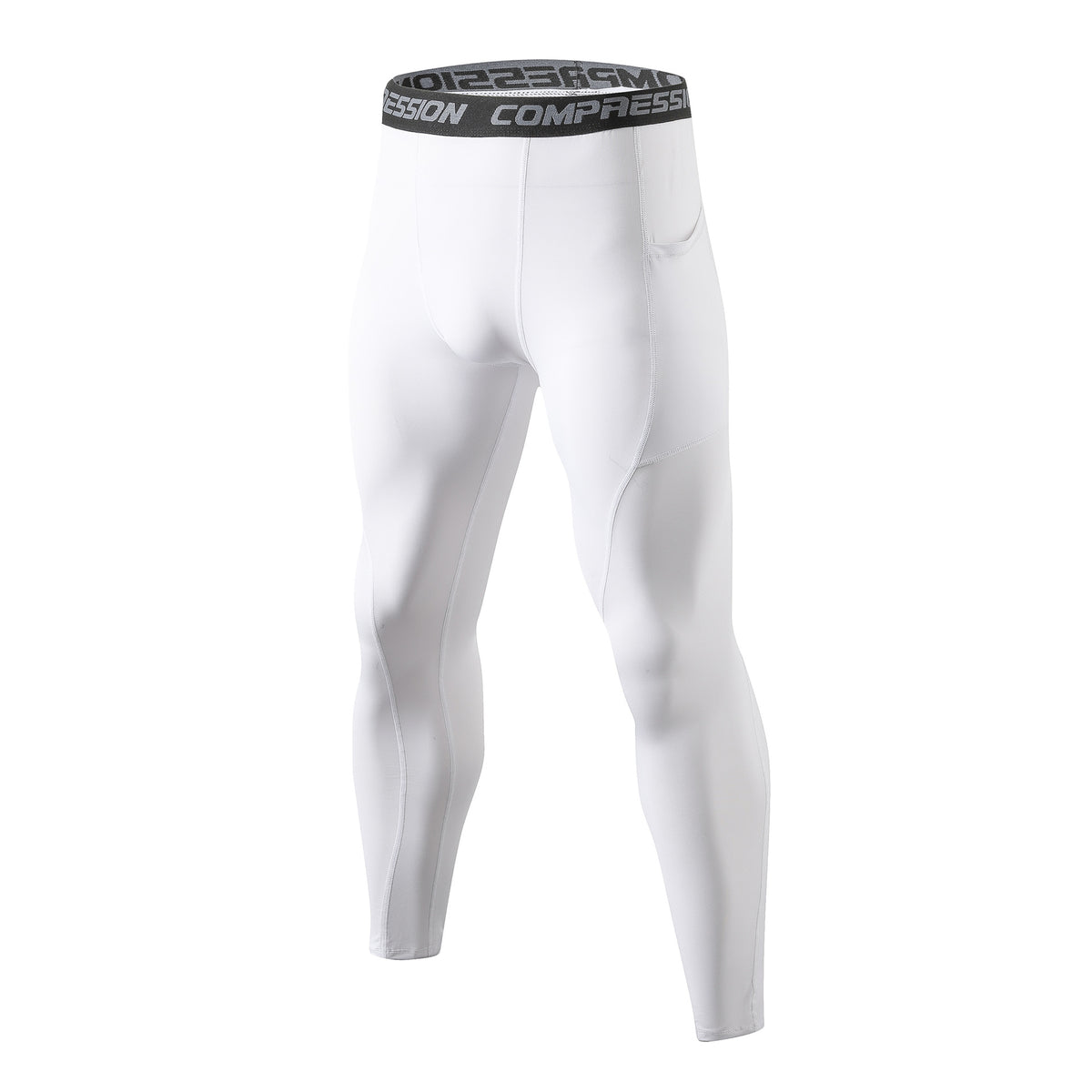 Patch Pocket Tight Pants Warm Fitness Pants Men's Quick-Drying Breathable Compression Pants Outdoor Cycling Running Leggings Sports Pants