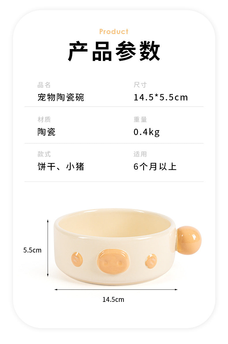 Leyoupai cat bowl ceramic neck protection Pet Bowl cat dog drinking double bowl anti-knock dog bowl Cat Basin pet tableware