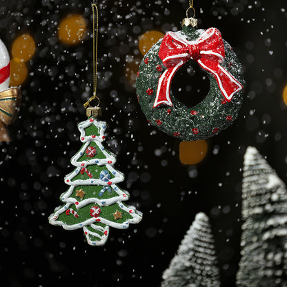 Christmas decoration small pendant gingerbread man plate House crutch car pendant Christmas tree Christmas wreath pendant