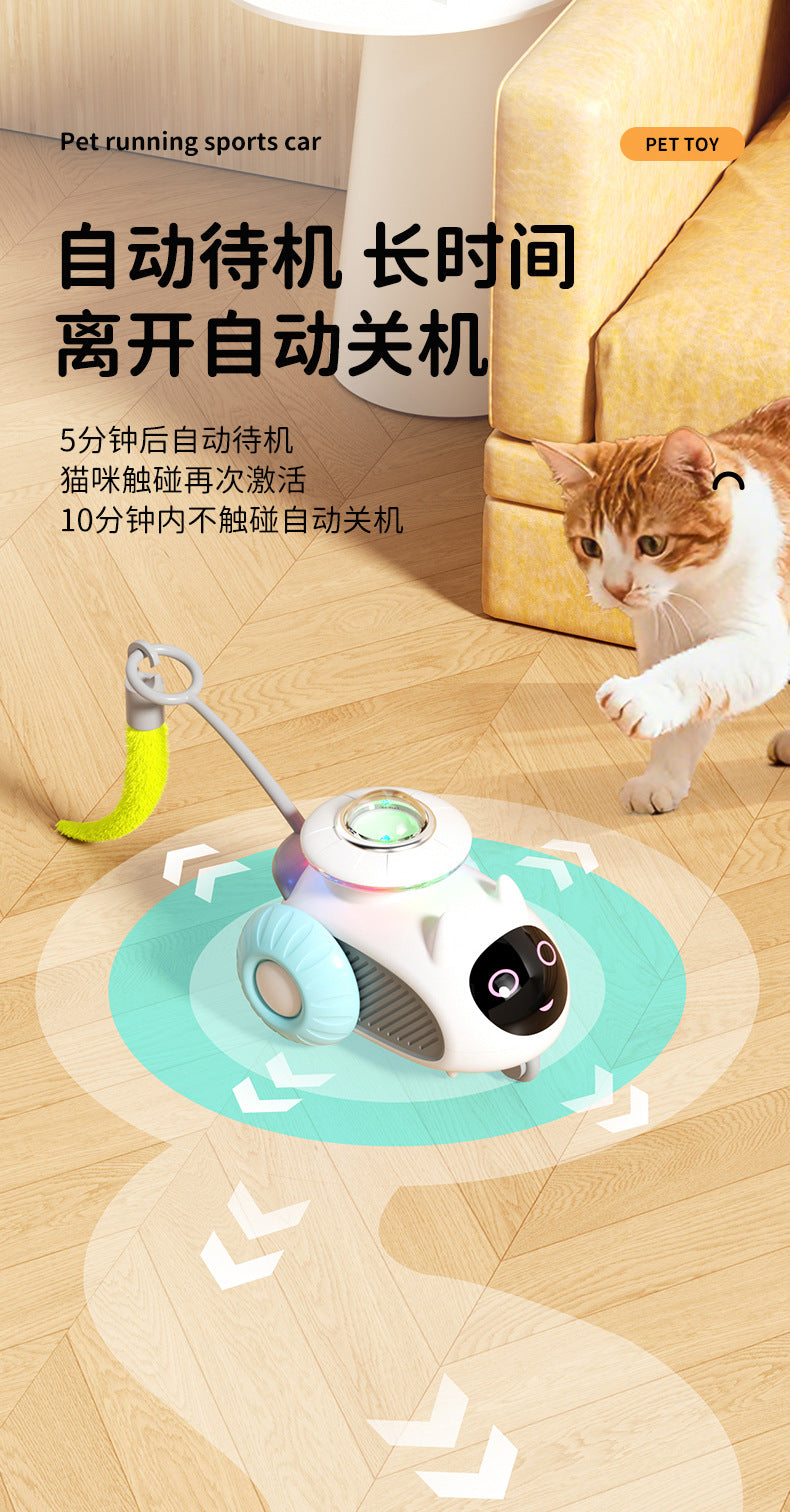 Pet Gravity Smart Racing Car Remote Control Electric Cat Toy Self-Entertaining Mouse Feather Teaser Cat Toy