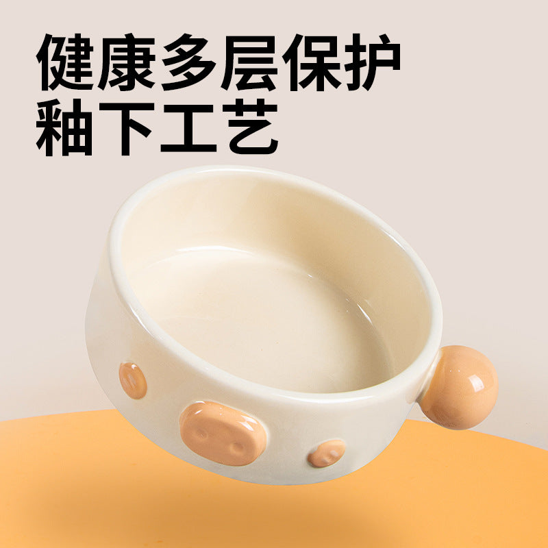 Leyoupai cat bowl ceramic neck protection Pet Bowl cat dog drinking double bowl anti-knock dog bowl Cat Basin pet tableware