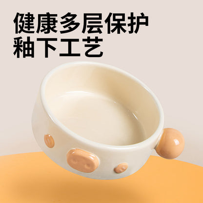 Leyoupai cat bowl ceramic neck protection Pet Bowl cat dog drinking double bowl anti-knock dog bowl Cat Basin pet tableware