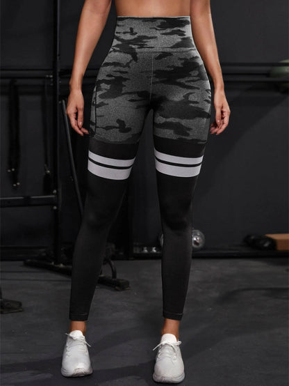 European and American Best-Selling Seamless Camouflage Flap Pocket Pants Butt Lifting Fitness Pants Tummy Control Tight High Waist Peach Butt Yoga Pants