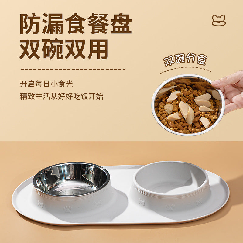 Silicone Pet Dog Bowl Placemat Cat and Dog Eating Non-Slip Anti-Splash Food Plate Mat Cat Bowl Dog Bowl Waterproof Tray