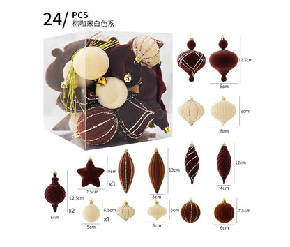 NUCHI cross-border Christmas decorations Christmas ball flocking ball Christmas ball Christmas ball Christmas tree decoration pendant