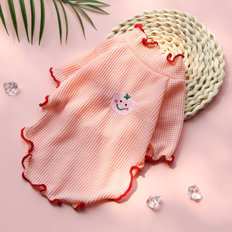 Spring and Summer Dog Cat Pet Clothes Base Shirt Autumn Two-legged Clothes Teddy Panda Home Clothes Dog Supplies Clothing