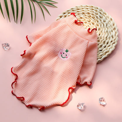 Spring and Summer Dog Cat Pet Clothes Base Shirt Autumn Two-legged Clothes Teddy Panda Home Clothes Dog Supplies Clothing