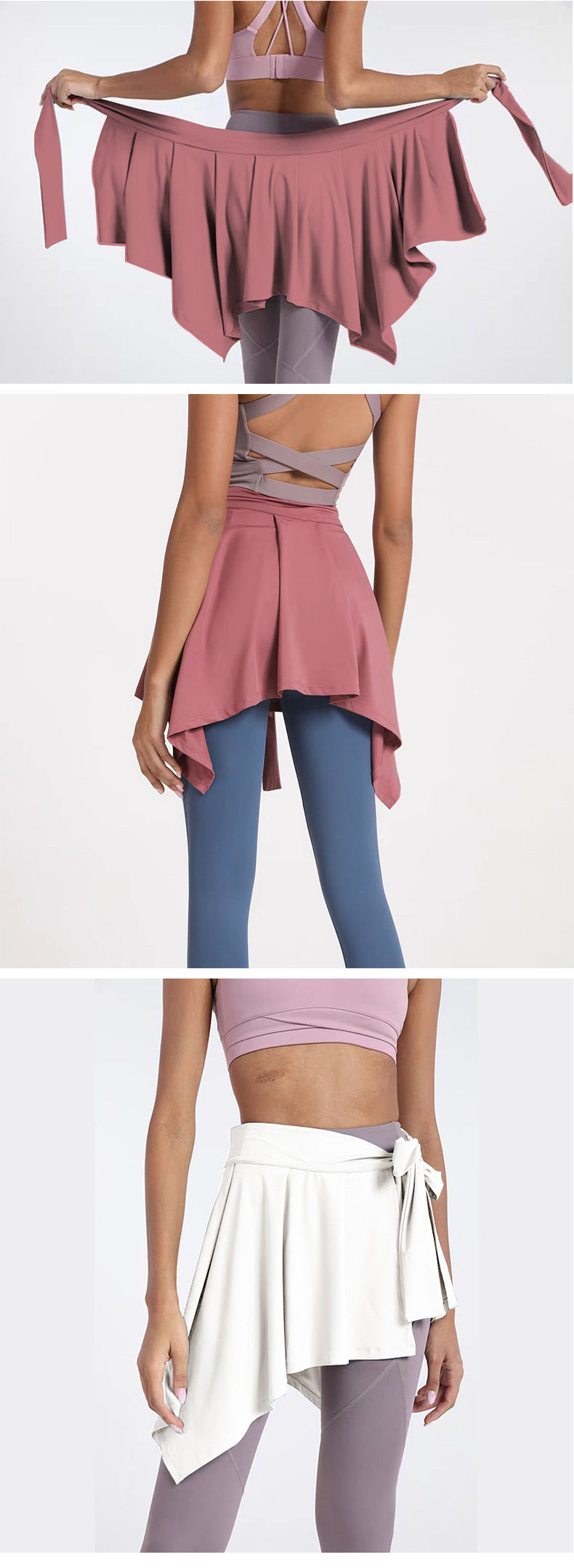 Yoga Hip Covering Skirt Sports Fart Covering Curtain Quick-drying Fitness Skirt Shawl Running Lace-up Anti-light Skirt