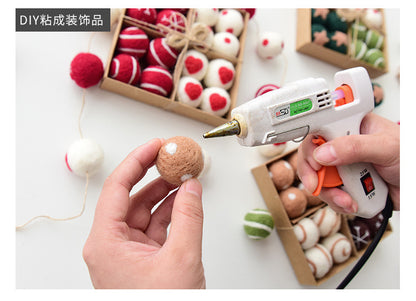 NUCHI Cross Border Christmas Decorations Wool Felt 24 Pieces suit Christmas Ball Christmas Scene Decorations Pendant