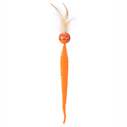 Cat Toy Camphor Wood Pet Debug Ball Feather Fun Cat Stick Caterpillar Self Hi Cat Toy Pet Toy