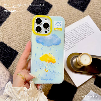 Rainy Day Large Hole Imd Suitable for Apple 17 Mobile Phone Case Iphone16Promax Girl Cute Mobile Phone Case