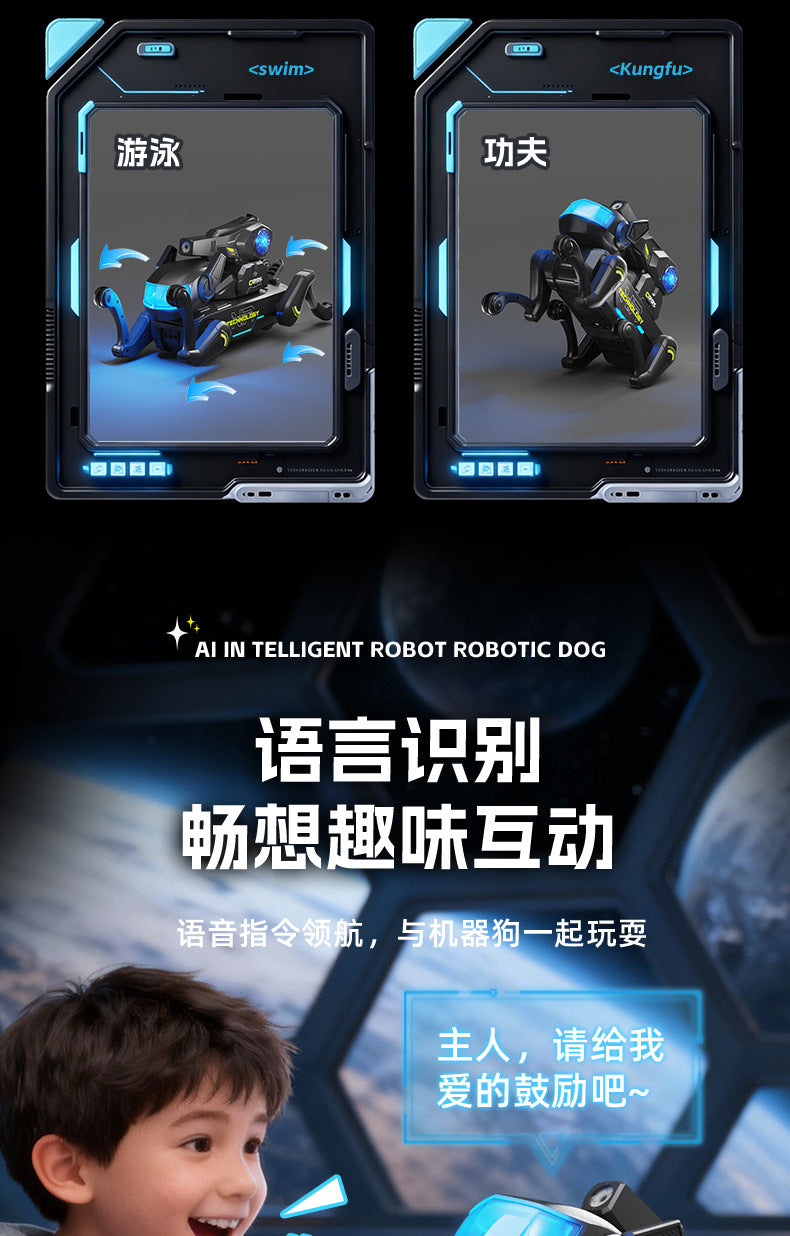 Remote Control Ai Smart Toy Robot Dog Children's Water Bomb Mechanical Dog Toy Companion Interactive Programming Birthday Gift