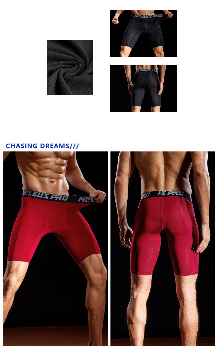 Sports Outdoor Yoga Pants Spring and Summer Fitness Running Marathon Base Shorts Quick-Drying Tight Compression Five-Point Shorts for Men