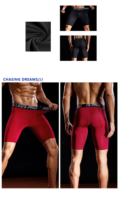 Sports Outdoor Yoga Pants Spring and Summer Fitness Running Marathon Base Shorts Quick-Drying Tight Compression Five-Point Shorts for Men