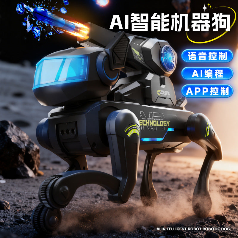 Remote Control Ai Smart Toy Robot Dog Children's Water Bomb Mechanical Dog Toy Companion Interactive Programming Birthday Gift