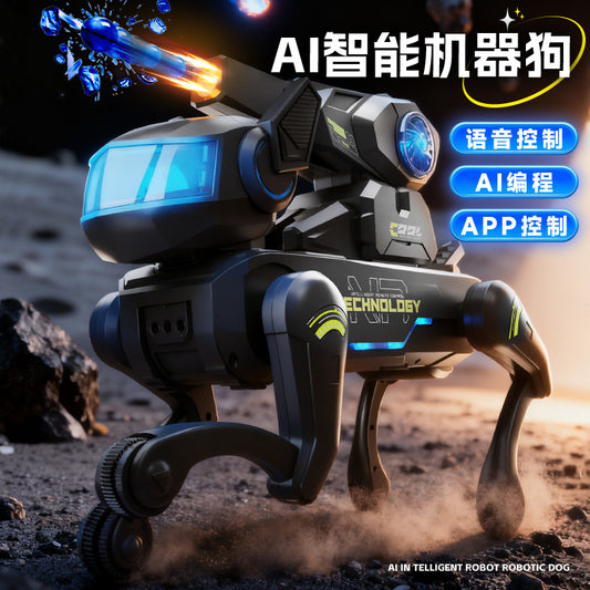 Remote Control Ai Smart Toy Robot Dog Children's Water Bomb Mechanical Dog Toy Companion Interactive Programming Birthday Gift
