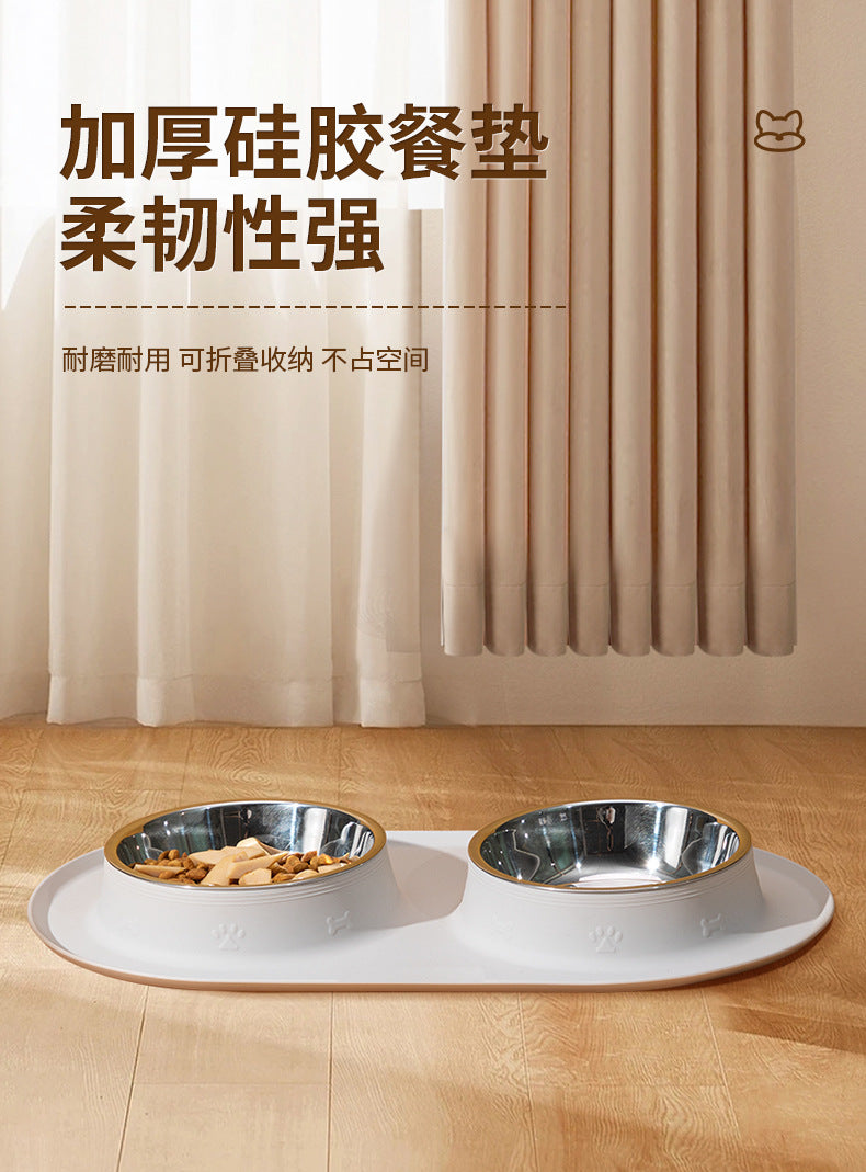 Silicone Pet Dog Bowl Placemat Cat and Dog Eating Non-Slip Anti-Splash Food Plate Mat Cat Bowl Dog Bowl Waterproof Tray
