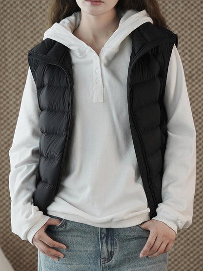 Louvre Winter New Korean Style Simple and Relaxed Half-Cardigan Hooded Long-Sleeved Sweatshirt Silhouette Loose Top for Women
