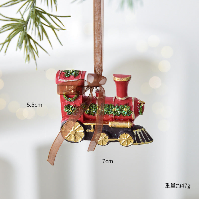 Nuchi Cross-Border Retro Resin Christmas Tree Ornaments Christmas Decoration Wreath Hanging Decorations Christmas Decoration Gifts