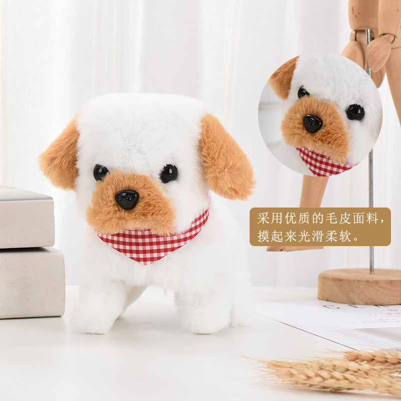 1 Electric Stuffed Toy Dog Simulation Dog Can Walk Bark and Rock Tail Street Stall Pet Toy Night Market Wholesale