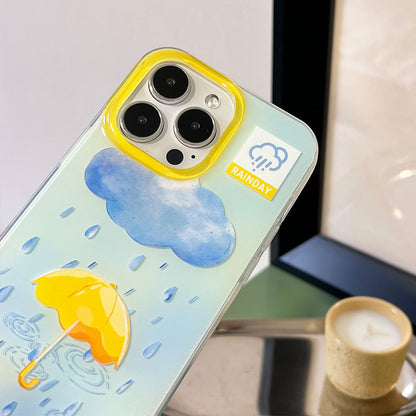 Rainy Day Large Hole Imd Suitable for Apple 17 Mobile Phone Case Iphone16Promax Girl Cute Mobile Phone Case