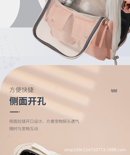Pet Backpack, Portable Backpack for Outings, Cat Pet Bag, Large Capacity Space Capsule, Portable Canvas, Breathable and Comfortable