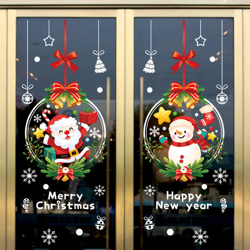 New Christmas Wall Stickers Glass Door Stickers Decoration Decorations Santa Claus Electrostatic Painting Window Window Stickers