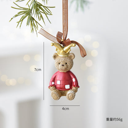 Nuchi Cross-Border Retro Resin Christmas Tree Ornaments Christmas Decoration Wreath Hanging Decorations Christmas Decoration Gifts