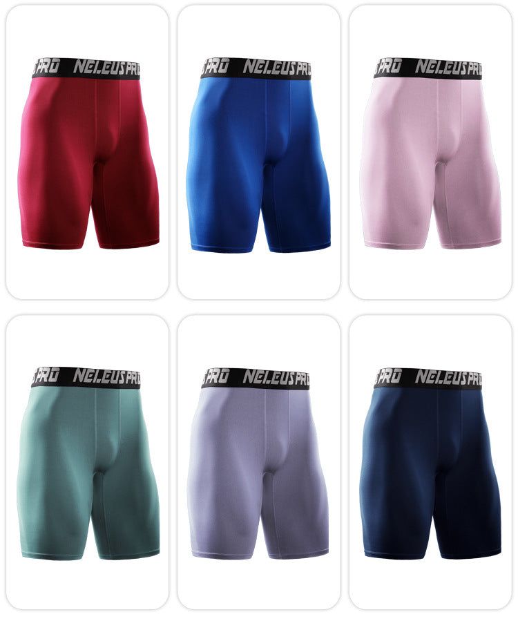 Sports Outdoor Yoga Pants Spring and Summer Fitness Running Marathon Base Shorts Quick-Drying Tight Compression Five-Point Shorts for Men